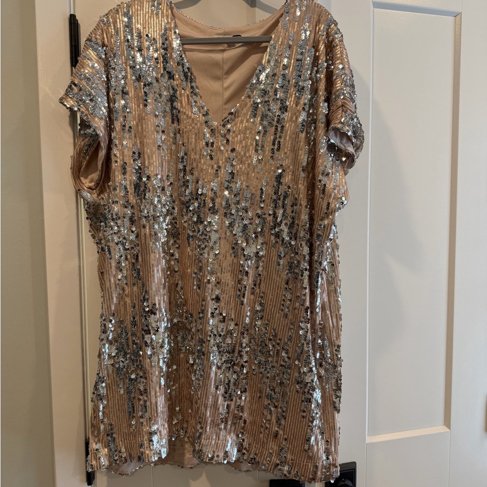 Sequin V-Neck Women Dress